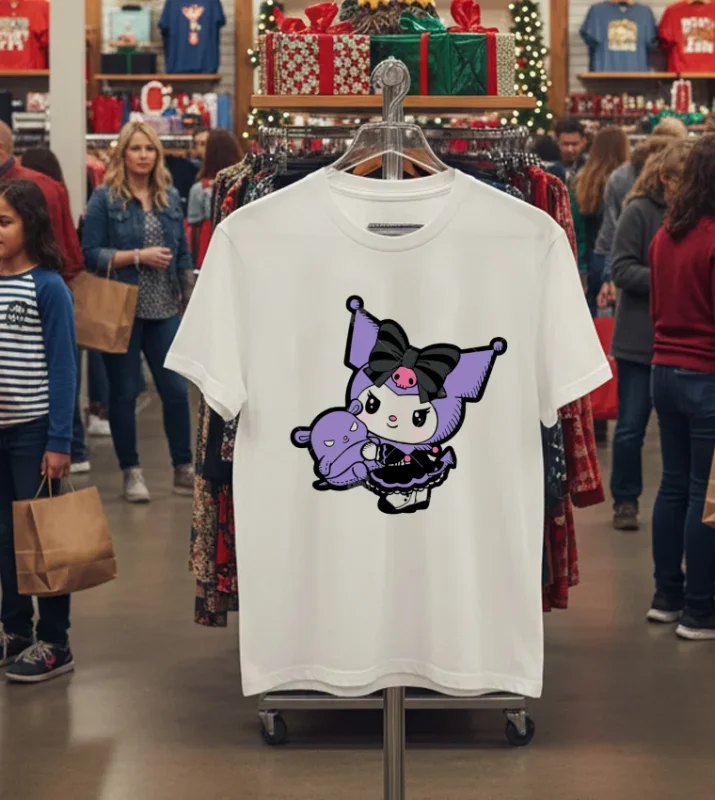 Kuromi Hawaii Hello Kitty Halloween   White T Shirt