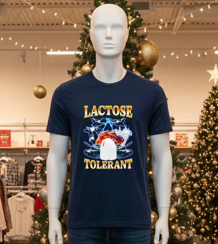 Lactose Tolerant Lightning Graphic   Black T Shirt