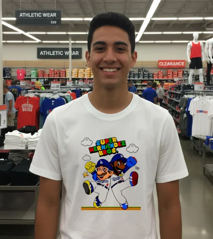 Let S Go Dodgers Super Hernandez Bros   White T Shirt