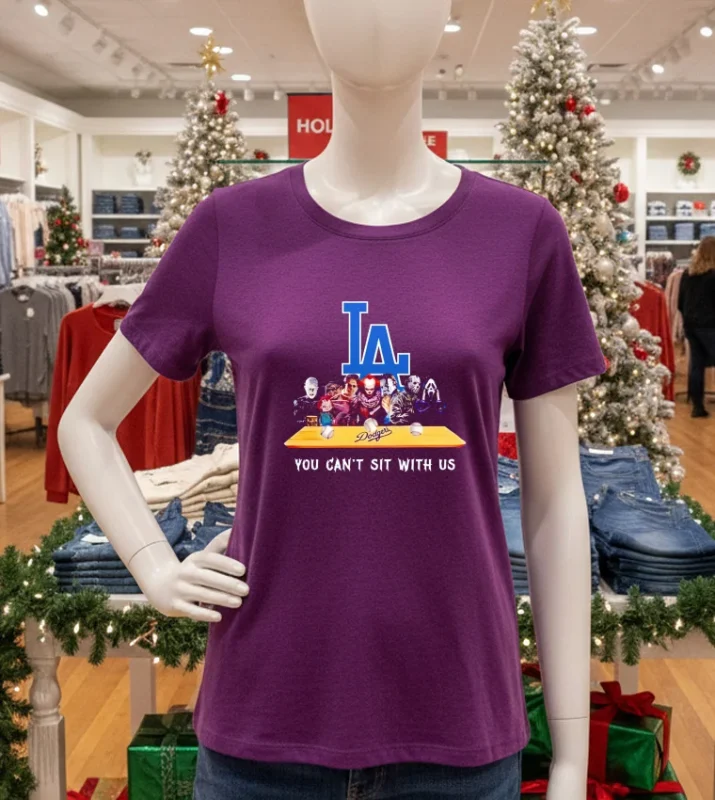Los Angeles Dodgers You Can T Sit With Us Horror   Purple T Shirt