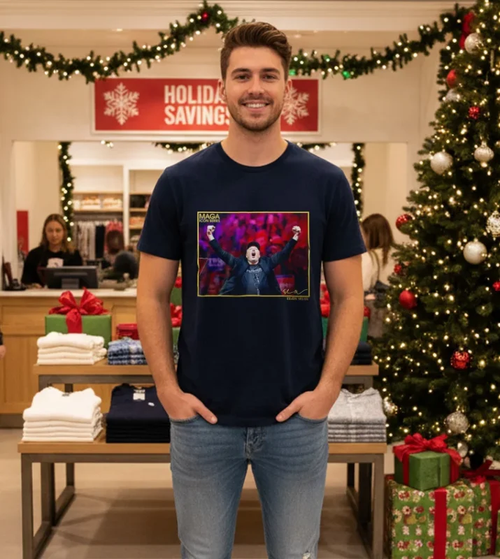 Maga Icon Series Elon Musk Signature   Navy T Shirt