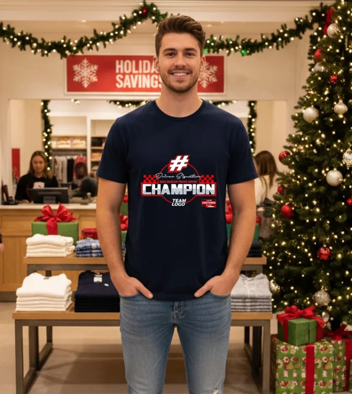 Majeski Heather Charcoal 2024 Nascar Craftsman Truck Series Champion Team Logo Navy T Shirt