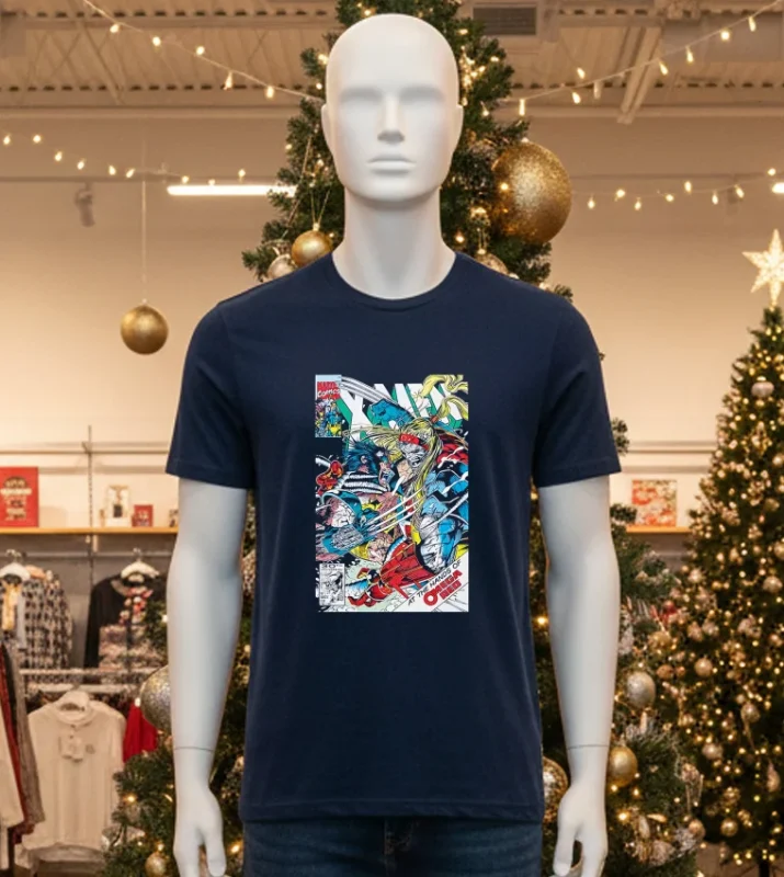 Marvel X Men Wolverine Vs Omega At The Hands Of Omega Red Graphic Black T Shirt