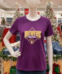 Milwaukee Brewers Baseball Diamond Big and Tall 2025 American style t-shirt