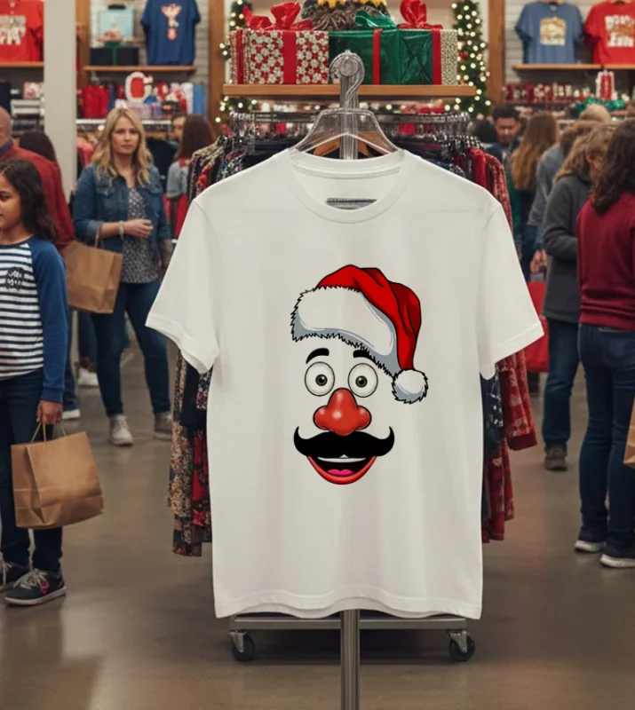 Mr Potato Head Style Christmas T   White T Shirt