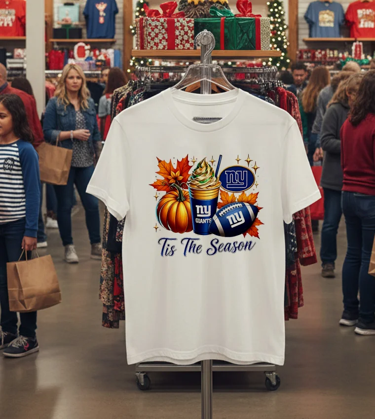 New York Giants Tis The Season Halloween - white-t-shirt New York Giants Tis The Season Halloween White T Shirt