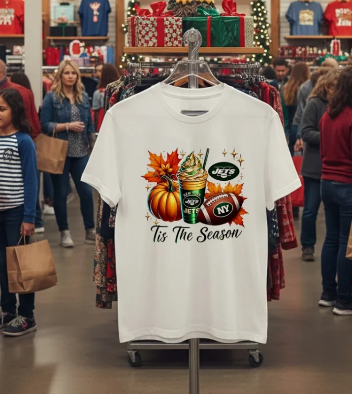 New York Jets Tis The Season Halloween White T Shirt
