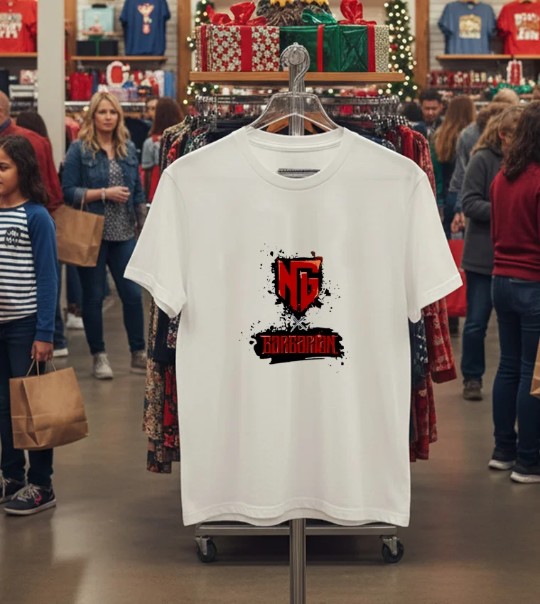 Nexgen X Barbarian Logo - white-t-shirt Nexgen X Barbarian Logo White T Shirt
