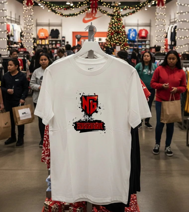 Nexgen X Barbarian Logo - white-t-shirt Nexgen X Barbarian Logo White T Shirt