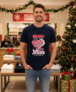 Ohio State In My Veins Jesus In My Heart   Navy T Shirt