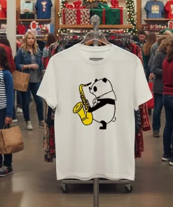 Panda Saxophone Fitsch Panda Music American style t-shirt