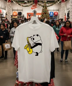 Panda Saxophone Fitsch Panda Music American style t-shirt