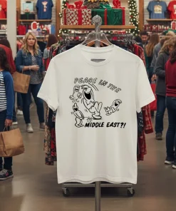 Peace in the Middle east funny cartoon American style t-shirt