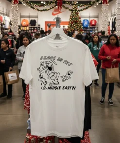 Peace in the Middle east funny cartoon American style t-shirt