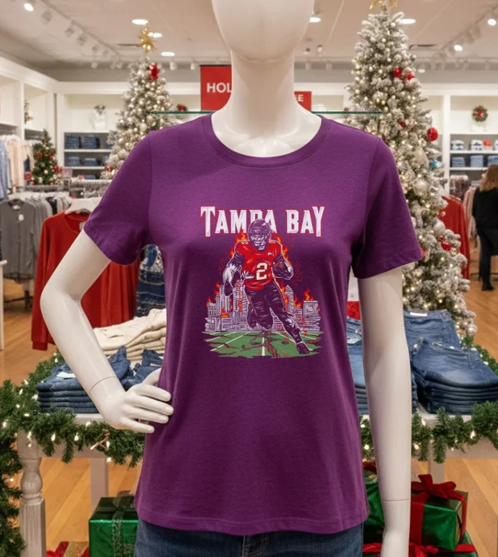 Phenom Gallery Tom Brady Tampa Bay Buccaneers Serigraph   Purple T Shirt
