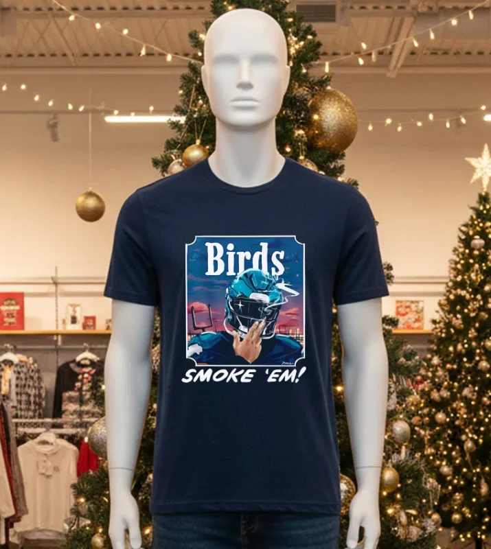 Philadelphia Eagles Birds Smoke Em Card T Black T Shirt