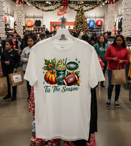 Philadelphia Eagles Tis The Season Halloween   White T Shirt