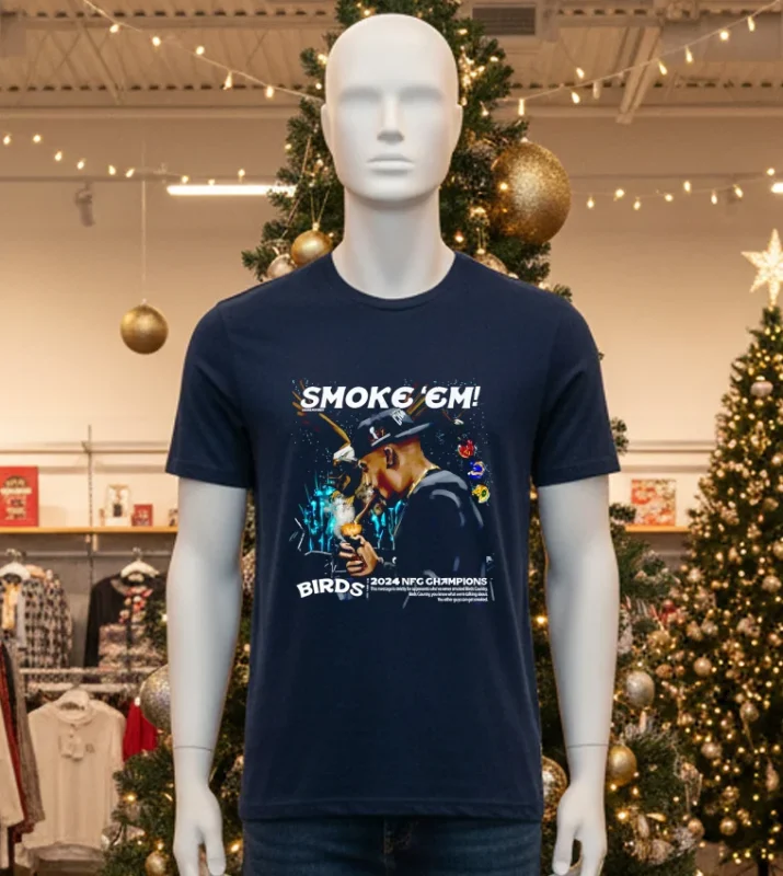 Philadelphia Football Champs Smoke Em Bird T   Black T Shirt