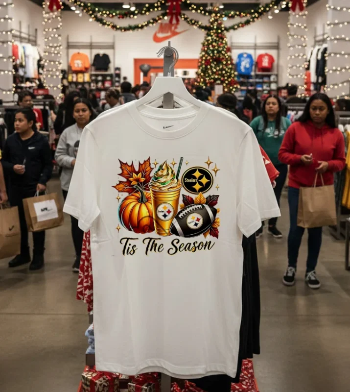 Pittsburgh Steelers Tis The Season Halloween   White T Shirt