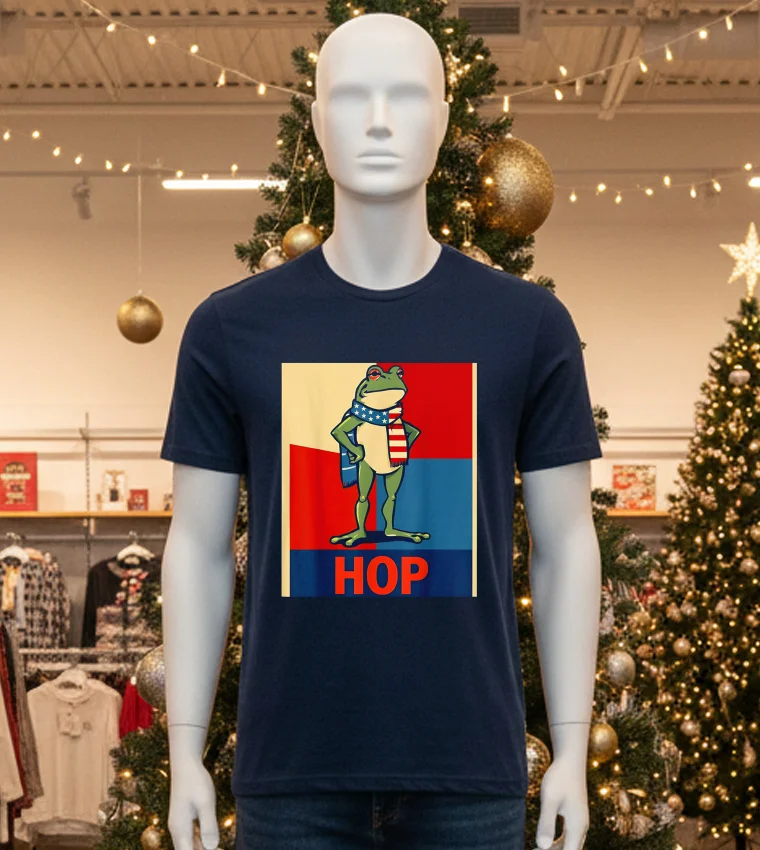 Portland Frog Hop Poster T - black-t-shirt Portland Frog Hop Poster T Black T Shirt