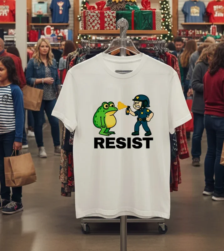 Portland Frog Protest Resist White T Shirt