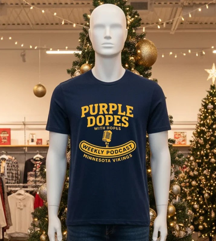Purple Dopes With Hopes Weekly Podcast Minnesota Vikings   Black T Shirt