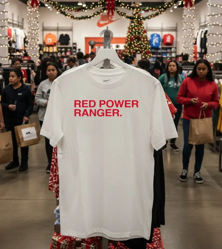 Red Power Ranger White T Shirt