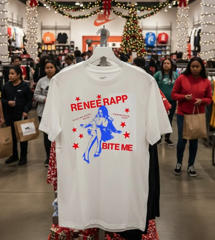 Renee Rapp Pink Tour Bite Me White T Shirt