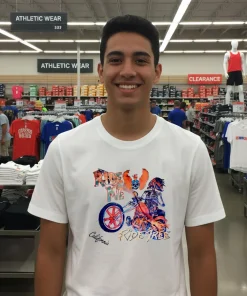 Ride me Ride Free California Skeleton American style t-shirt