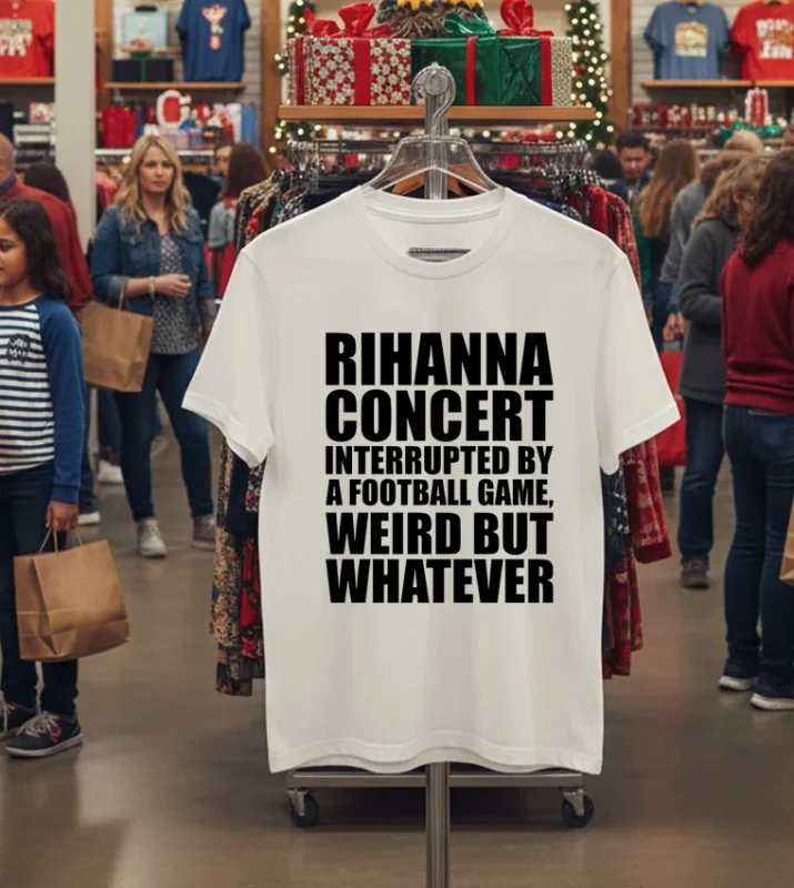 Rihanna Concert Interrupted By A Football Game Weird But Whatever White T Shirt 1