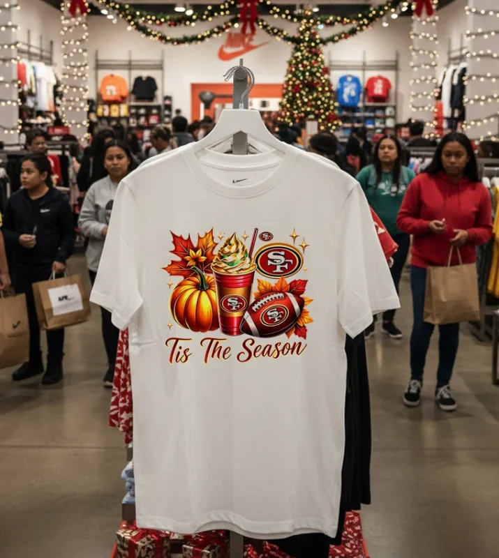 San Francisco 49Ers Tis The Season Halloween   White T Shirt