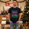 Santas Favorite Pickleball Player Ugly Christmas Navy T Shirt
