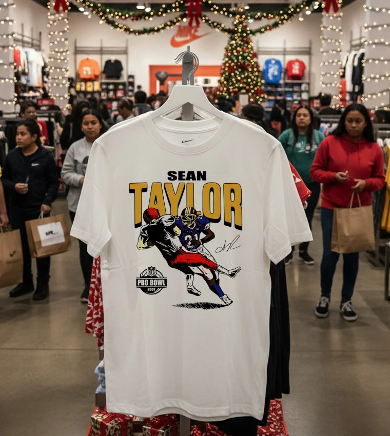 Sean Taylor Commanders Nfl Pro Bowl 2007 Signature T - white-t-shirt Sean Taylor Commanders Nfl Pro Bowl 2007 Signature T White T Shirt