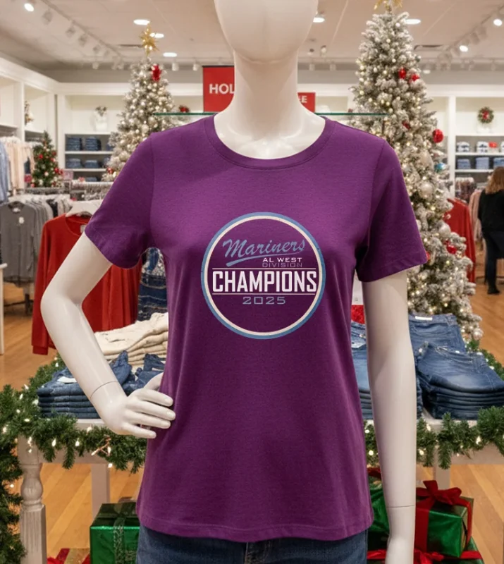 Seattle Mariners Al West Champs 2025 Purple T Shirt