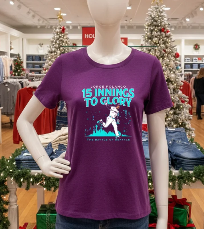 Seattle Mariners Jorge Polanco 15 Innings To Glory Purple T Shirt
