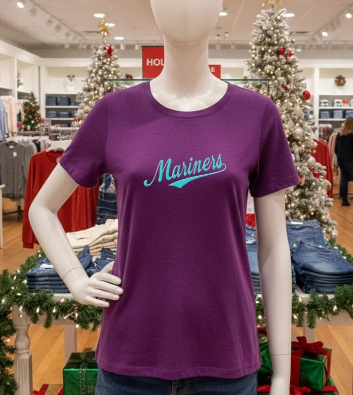 Seattle Mariners Vintage Baseball Script Purple T Shirt