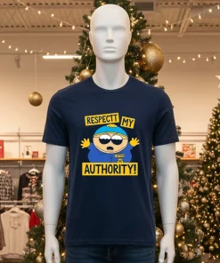 South Park Cartman Respect My Authority   Black T Shirt