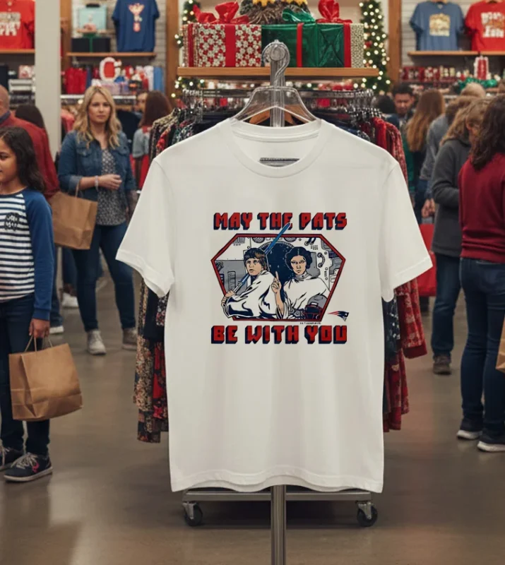 Star Wars X New England Patriots May The Pats Be With You White T Shirt 1