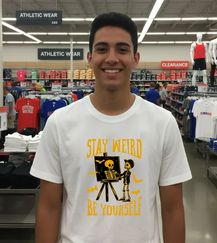 Stay Weird Skeleton Be Yourself Halloween White T Shirt