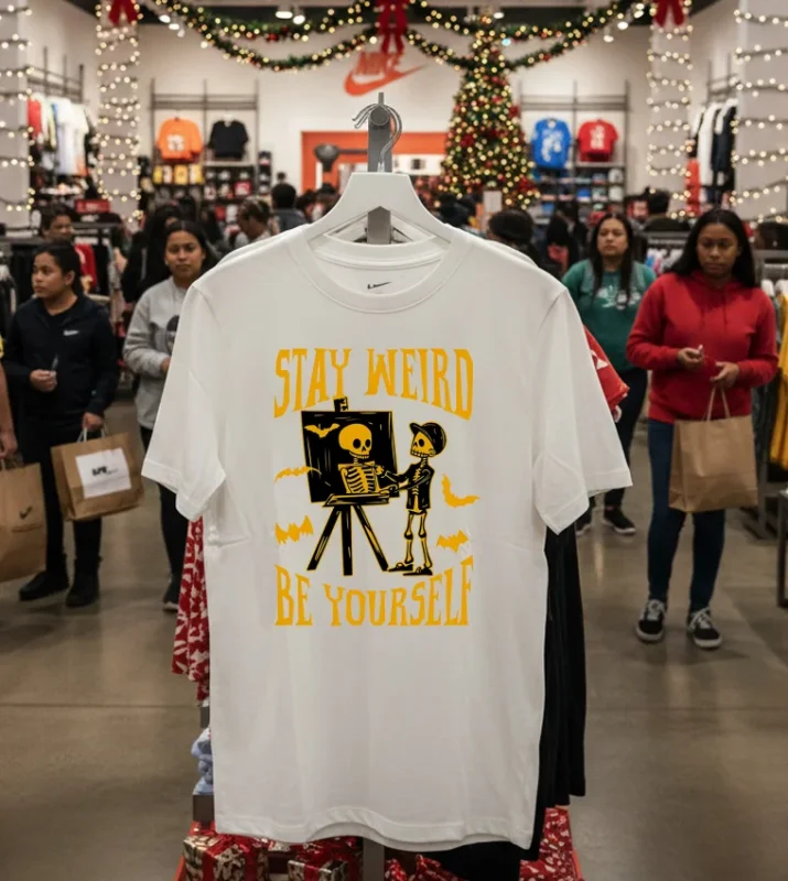 Stay Weird Skeleton Be Yourself Halloween White T Shirt