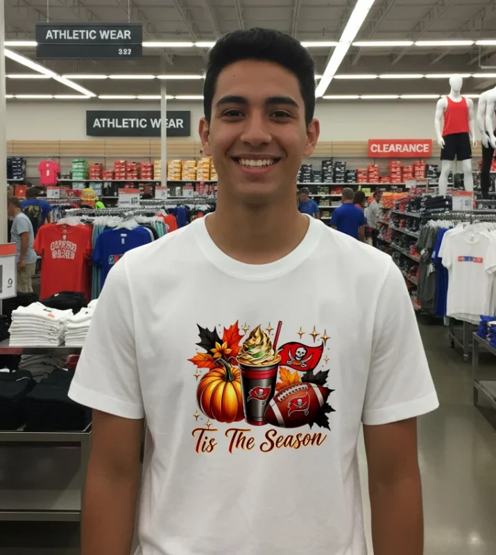 Tampa Bay Buccaneers Tis The Season Halloween   White T Shirt
