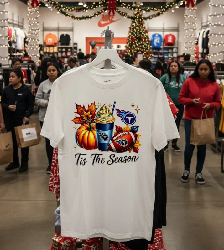 Tennessee Titans Tis The Season Halloween   White T Shirt