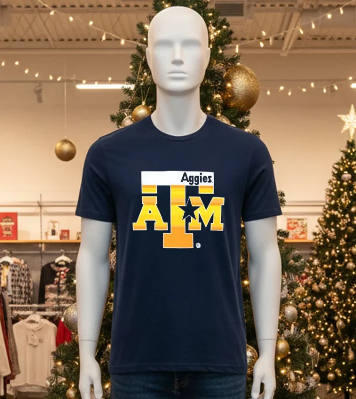 Texas A&M Aggies Logo   Black T Shirt