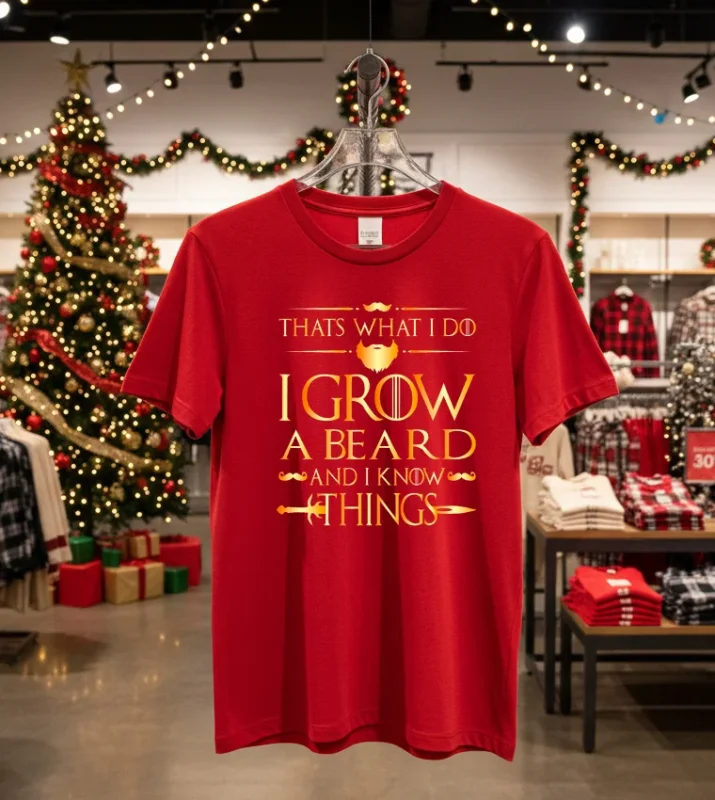 Thats What I Do I Grow A Beard And I Know Things   Red T Shirt