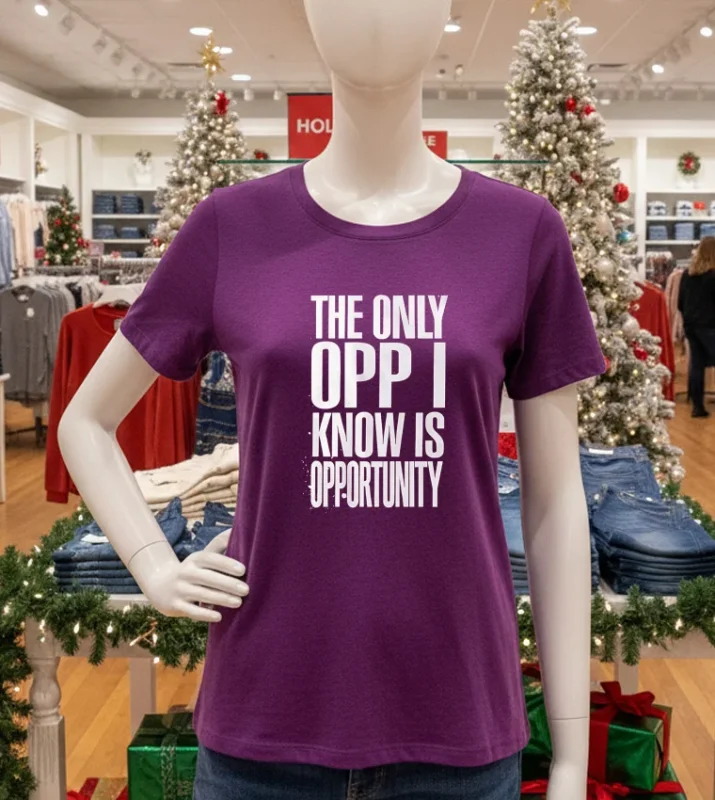 The Only Opp I Know Is Opportunity Purple T Shirt