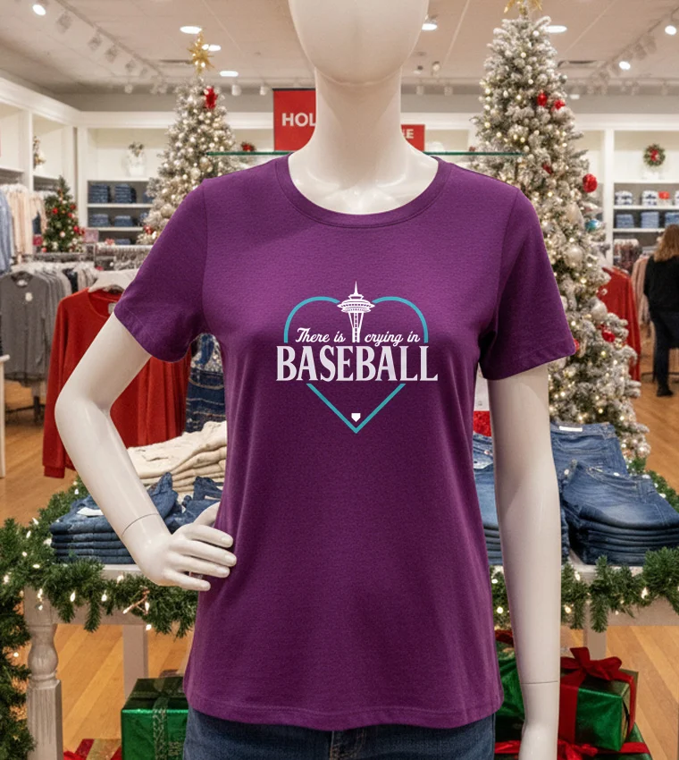 There Is Crying In Baseball Heart - purple-t-shirt There Is Crying In Baseball Heart Purple T Shirt