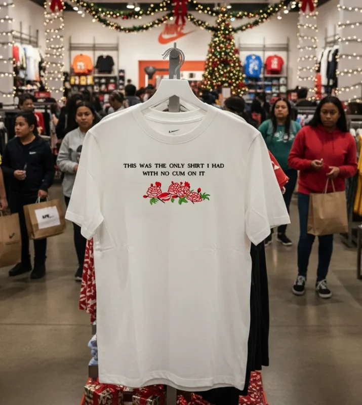 This Was The Only Shirt I Had With No Cum On It   White T Shirt