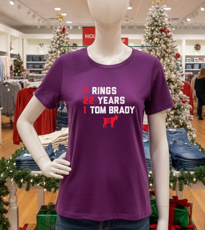 Tom Brady Goat List 7 Rings 22 Years 1 Tom Brady   Purple T Shirt