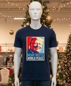 Trump Mean Tweets World Peace New Era   Black T Shirt