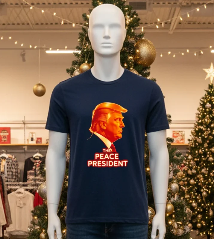 Trump The Peace President   Black T Shirt